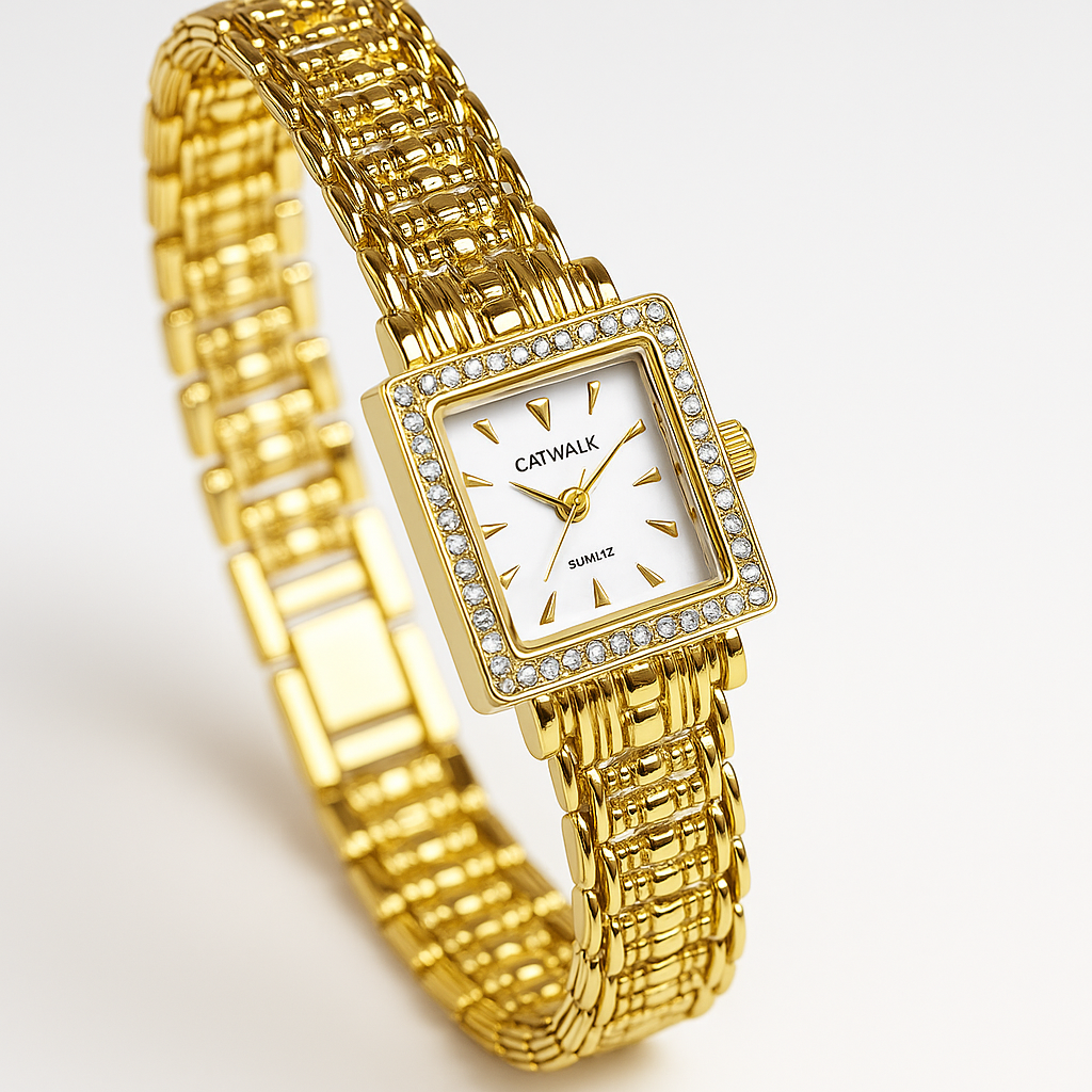Catwalk | Luxury Analog Watch for Women | Luxury GOLD dial